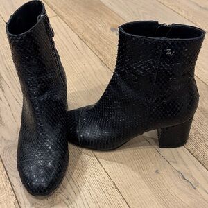 Zadig & Voltaire Black Textured Ankle Booties